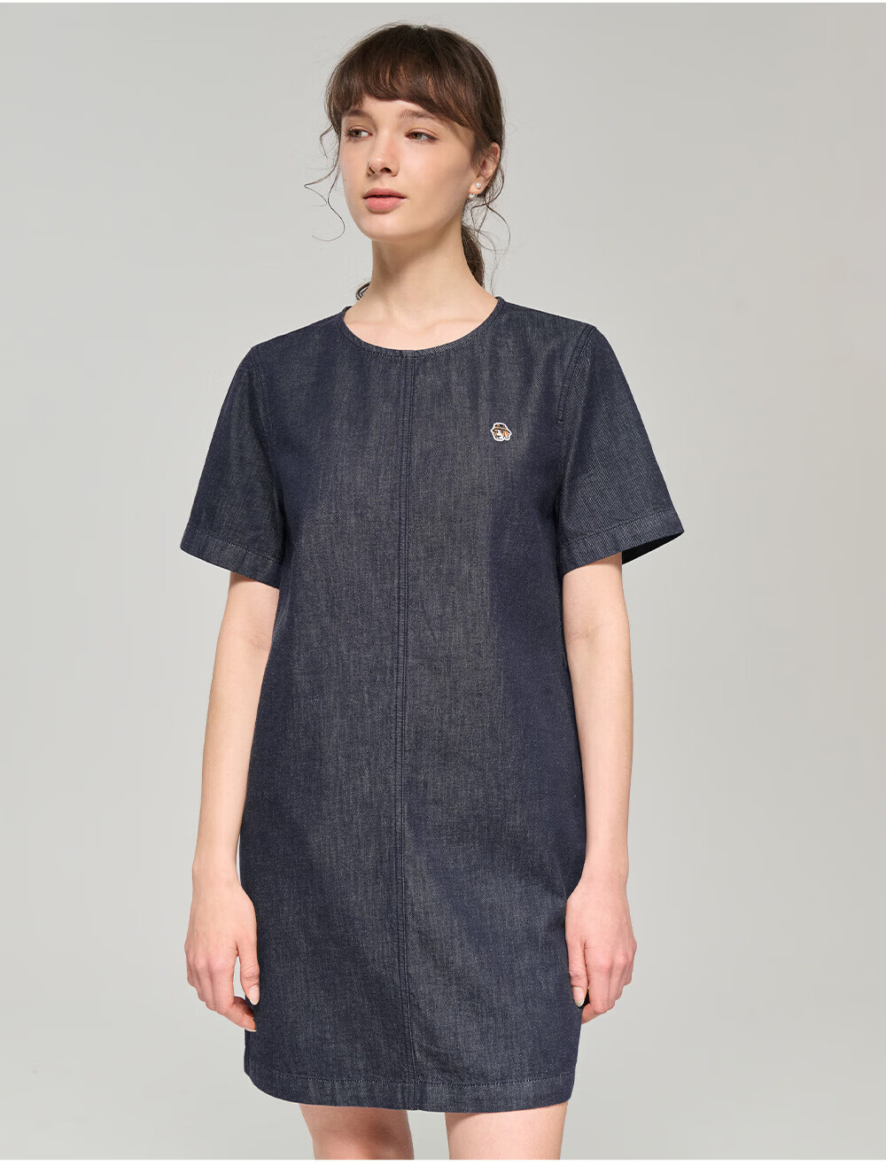 HAZZYS Women's 2026 Summer PHIZ Series Straight Solid Color Denim Dress 6